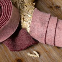 Artikel Zweifarbiges Wollfilzband Rosa Rot für Dekoration und DIY