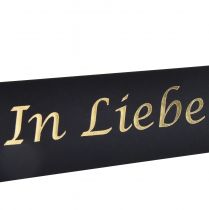 Artikel Anhänger Schwarz Gold In Liebe Trauer 20x4,5cm 12St