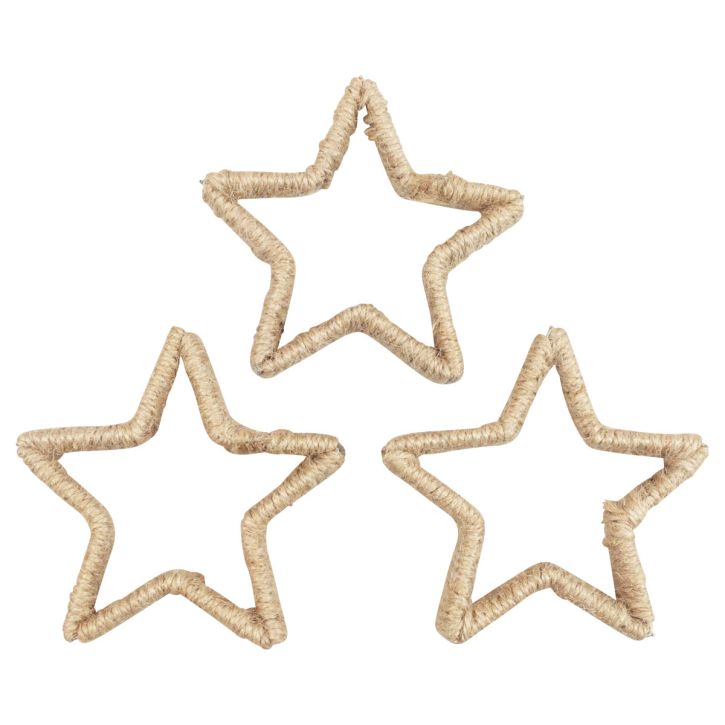 Adventsdeko Weihnachtsdeko Stern Dekostern Jute 13,5cm 6St