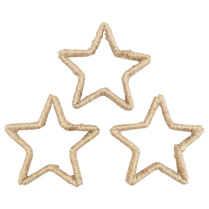 Artikel Adventsdeko Weihnachtsdeko Stern Dekostern Jute 13,5cm 6St