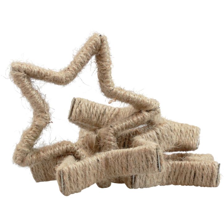 Adventsdeko Weihnachtsdeko Stern Dekostern Jute 13,5cm 6St