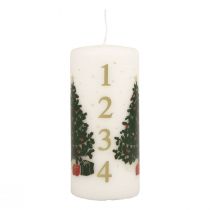 Artikel Adventskalenderkerze Weihnachten Kerze Weiß 150/65mm