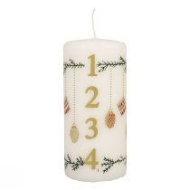 Adventskalenderkerze Adventskerze Kerze Weiß 150/65mm