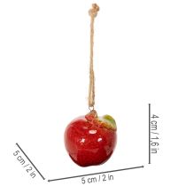 Artikel Herbstdeko Äpfel Keramik 5cm rot-grün zum Hängen 4er Set