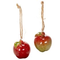 Artikel Herbstdeko Äpfel Keramik 5cm rot-grün zum Hängen 4er Set