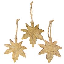 Artikel Ahornblatt Holzanhänger 10cm Herbstdeko grün rot braun, Set 6 Stück