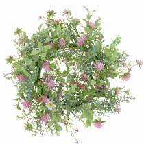 Wiesenkranz mit Klee beflockt Rosa, grün Ø30cm