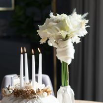 Artikel Künstliche Amaryllis Weiß mit Stiel 50cm für Advent und Weihnachten