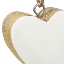 Anhänger Holzherzen Deko Herzen Weiß Ø5–5,5cm 12St