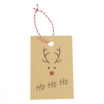 Artikel Weihnachtsanhänger Rentier 5,5x8,5cm Kartonage 4 Stück mit Kordel Natur
