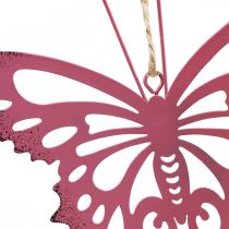 Artikel Anhänger Schmetterling Deko Metall Rosa Pink 8,5x9,5cm 6 St