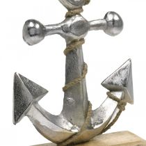 Metall-Anker, Sommer, maritime Schaufensterdeko Silbern, Naturfarben H22cm