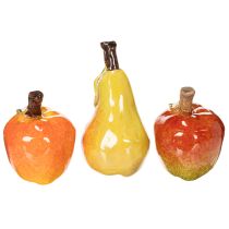 Artikel Künstliches Obst Set aus Keramik Apfel und Birne 12 cm Herbstdeko 3-teilig