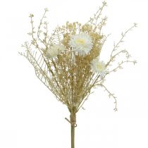 Artikel Blumenstrauß künstlich Astern und Schleierkraut Beige, Weiß 43cm