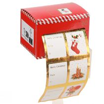 Artikel Weihnachtsaufkleber Geschenkaufkleber Papierrolle 5,5 cm x 3,3 cm 60 Stück Motivprint Goldrand