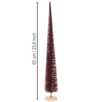 Artikel Deko-Tannenbaum schlank 60cm rot mit Holzsockel