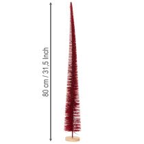 Artikel Deko-Tannenbaum schlank 80 cm modern rot auf Holzfuß