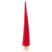 Artikel Deko Tannenbaum schmal Rot 40cm 3er Set mit Holzsockel