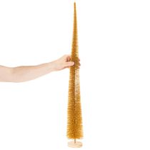 Artikel Schlanker Deko-Weihnachtsbaum 80cm aus Kunststoff in Senfgelb mit Glitzer