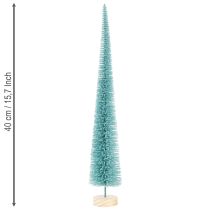 Artikel Tannenbaum Kunstbaum mit Draht und Holzfuß 40cm Türkis