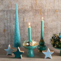 Artikel Tannenbaum Kunstbaum mit Draht und Holzfuß 40cm Türkis