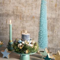 Artikel Künstlicher Tannenbaum 80cm Türkis mit Holzfuß für den Innenbereich