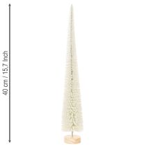 Artikel Tannenbaum Dekobaum mit Holzfuß Weißgrau 40cm 3er-Set für Innenbereich