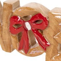 Artikel Schriftzug Noel Holzdeko 18cm mit roter Schleife