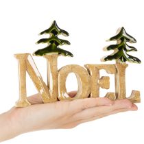 Artikel Holzaufsteller Noel mit zwei Tannen 18 cm grün lackiert