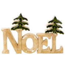 Artikel Holzaufsteller Noel mit zwei Tannen 18 cm grün lackiert