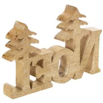 Artikel Holzaufsteller Noel mit zwei Tannen 18 cm grün lackiert