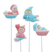 Babydeko Stecker Rosa, Blau 5cm L25cm 4St