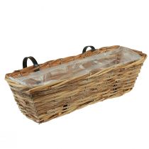 Balkonkasten Blumenkasten zum Hängen Rattan Natur L51cm