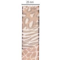 Artikel Dekoband aus Polyester mit Animal-Print 25 mm x 20 m für Geschenk- und Wohnraumdekoration