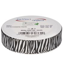 Artikel Geschenkband Zebramuster Polyester 25mm x 20m Schwarz-Weiß
