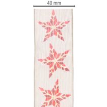 Artikel Dekoband Baumwolle mit roten Sternen 40mm 15m für Weihnachten