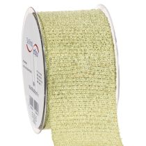 Artikel Dekoband aus Polyester mit Glitter 55mm breit 15m hellgrün