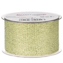 Artikel Dekoband aus Polyester mit Glitter 55mm breit 15m hellgrün