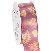 Artikel Dekoband aus Polyester mit Herbstlaub-Motiv 40 mm x 15 m Lila