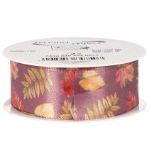 Artikel Dekoband aus Polyester mit Herbstlaub-Motiv 40 mm x 15 m Lila