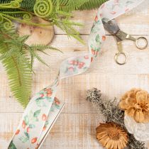 Artikel Geschenkband aus Polyester mit Hagebutten-Motiv 40 mm x 18 m
