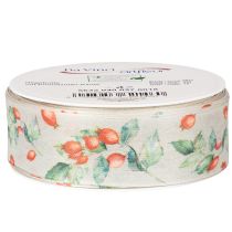 Artikel Geschenkband aus Polyester mit Hagebutten-Motiv 40 mm x 18 m