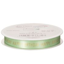 Artikel Schleifenband Polyester Happy Birthday Grün 18m x 1,5cm
