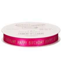 Artikel Geschenkband Polyester Rosa mit Happy Birthday Schriftzug 18m x 1,5cm