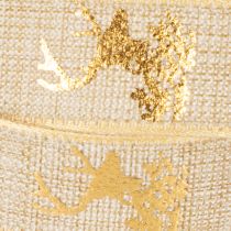 Artikel Dekoband aus Polyester mit Hirschmotiv 15mm x 15m in Braun und Gold für Innen