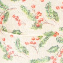 Artikel Dekoband Polyester Stechpalmen Beige Grün Rot 25mm 18m Innenbereich