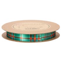 Artikel Geschenkband kariert Polyester 15mm x 20m Rot-Grün-Weiß Weihnachten