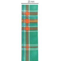 Artikel Geschenkband Polyester Schottisch Kariert Grün Rot 25mm 20m für Innenbereich