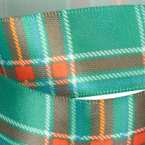 Artikel Geschenkband Polyester Schottisch Kariert Grün Rot 25mm 20m für Innenbereich