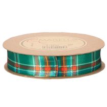 Artikel Geschenkband Polyester Schottisch Kariert Grün Rot 25mm 20m für Innenbereich